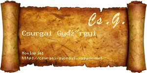 Csurgai Györgyi névjegykártya