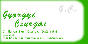 gyorgyi csurgai business card